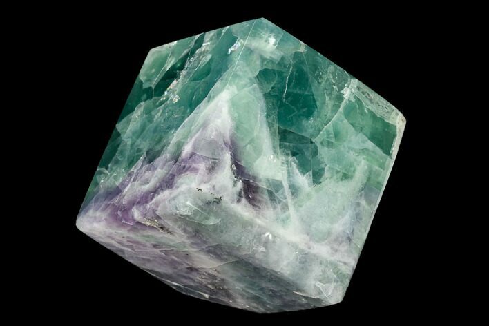 Polished Purple and Green Fluorite Cube - Mexico #153390